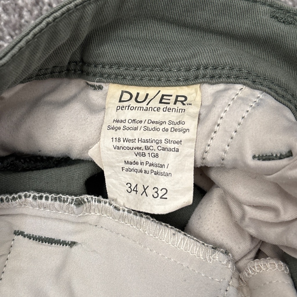 DU/ER Stretch Performance Cargo Pants Olive Green 34x32 - Picture 5 of 5